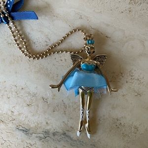 Betsey Johnson Vintage Blue Ballerina Necklace